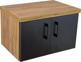 Comodo Kúpeľňová skrinka pod doskové umývadlo Agria II GOB 60-HD - zlatý dub/čierna