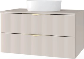 Závesná skrinka pod umývadlo Omi 80 cm kašmírová/zlatá
