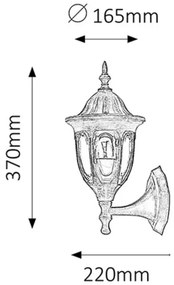Rabalux 8372 - Vonkajšie nástenné svietidlo MILANO 1xE27/60W/230V
