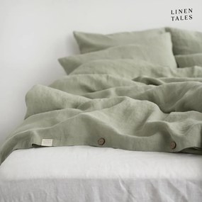 Svetlozelené ľanové obliečky na jednolôžko 140x200 cm - Linen Tales