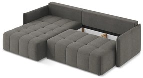 Tmavosivá rozkladacia/s úložným priestorom rohová pohovka (ľavý roh/s leňoškou) Moku – Makamii