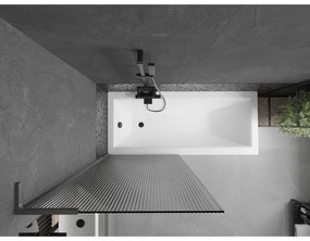 Mexen Next L, 1-krídlová vaňová zástena 80 x 150 cm, 6mm sklo s rebrovým vzorom, grafitový profil, 895-080-000-03-09-95