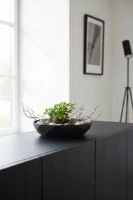 Okrasná miska CAVERO, sklolaminát, priemer 32 cm, antracit