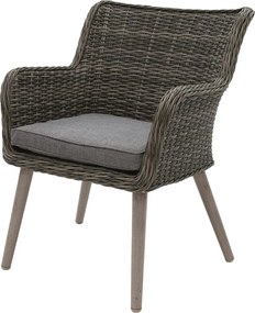 Záhradné ratanové jedálenské kreslo MALIBU (sivá)