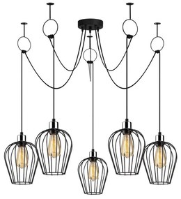 Luster na lanku TEL 5xE27/40W/230V pavúk