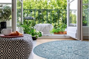 Koberec šnúrkový SIZAL LOFT 21193 kruh BOHO slonia kosť / strieborný / nebeský