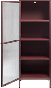 Červená kovová vitrína 58x160 cm Bronco – Unique Furniture