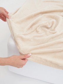 Plachta mikroplyš Deluxe do postieľky 70 x 140 cm - mandľové