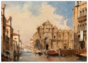 Sklenený obraz - Jules-Romain Joyant, The Scuola di San Marco, Venice, reprodukcia (70x50 cm)