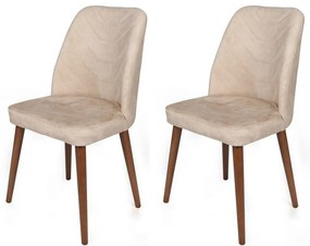 Súprava jedálenských stoličiek Dallas Beige and Walnut, 2 ks