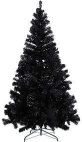 Čierny umelý vianočný stromček, 150 cm 415 vetiev