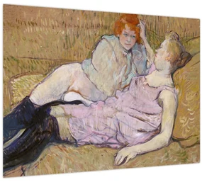 Sklenený obraz - Henri de Toulouse-Lautrec, The Sofa, reprodukcia (70x50 cm)