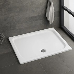 Obdĺžniková akrylátová sprchová vanička REA BELMOND 120x90 biela, krytka - chróm