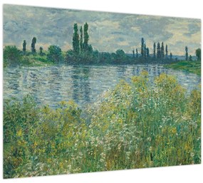 Sklenený obraz - Claude Monet, Banks of the Seine, reprodukcia (70x50 cm)