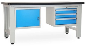 Dielenský stôl Solid MDF-13, 180 cm, 2 závesné boxy, čierna