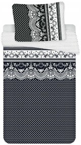 Polybavlnené obliečky na 2 postele CANZONE BLACK, čierne Rozmer obliečky: 2 ks 70 x 90 cm | 2 ks 140 x 200 cm