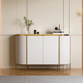 KOMODA ADALIA BIELY MRAMOR + ZLATÁ 140 cm