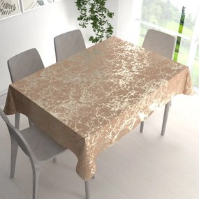 Biante Veľký zamatový obdĺžnikový obrus Isabela IBL-016 Zlatý mramor na púdrovo béžovom 160x200 cm