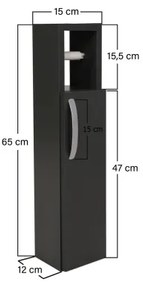 Skrinka s držiakom toaletného papiera STAR 65x15 cm antracit