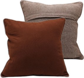Home Elements Obliečka na vankúš s lemom, z recyklovanej bavlny, čokoládová + režná