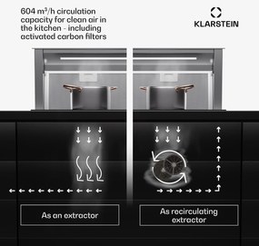 Klarstein Royal Flush Eco 90 digestor 90 cm 604 m³/h EEK A++ vrátane filtrov s aktívnym uhlím