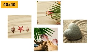 Set obrazov zátišie piesočnatej pláže