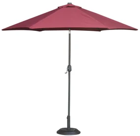Slnečník 270 cm bordó MANGO s kľukou
