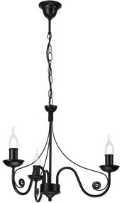 Lamkur Luster na reťazi DONATO 3xE14/40W/230V čierna LA51437