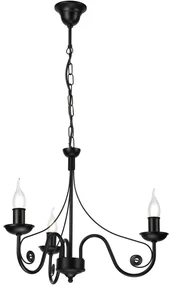 Lamkur Luster na reťazi DONATO 3xE14/40W/230V čierna LA51437