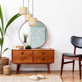 Luster na lanku RATTAN 3xE27/60W/230V ratan