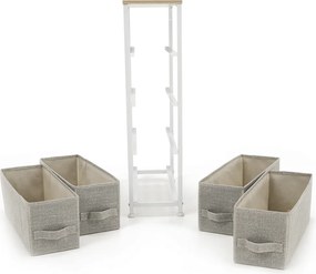 Komoda s látkovými zásuvkami OFELIA, biela