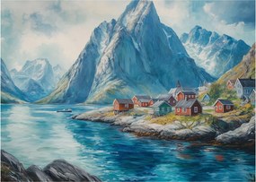 Obraz - Nórska dedinka (70x50 cm)
