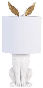 Biela stolná lampa králik s bielym tienidlom Rabbi - Ø 20*45 cm E27/max 1*60W