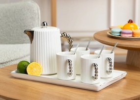 Čajový/kávový set Luca Silver White