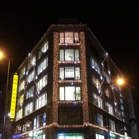 DECOLED LED světelná záclona, 1x12 m, teple bílá s Flash, 1200 diod, IP67