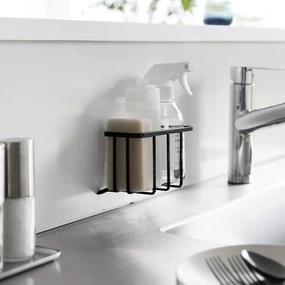 Čierny kovový stojan na umývacie prostriedky bez vŕtania Film Hook – YAMAZAKI