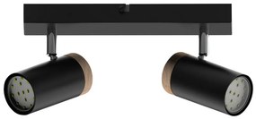 Candellux Bodové svietidlo LAGOS 2xGU10/15W/230V čierna/hnedá 92-13712