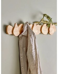 Nástenný vešiak z kaučukového dreva v prírodnej farbe Ross – Bloomingville