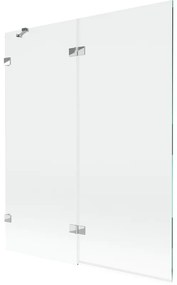 Mexen Lunar, 2-krídlová vaňová zástena ľavá 140 x 150 cm, číre sklo, chrómová, 897-140-100-01-00-L