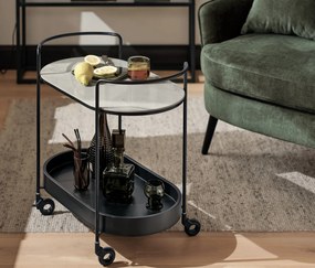 Servírovací vozík s mramorovým vzhľadom