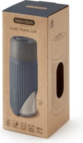 Tmavosivý sklenený cestovný hrnček 340 ml – Black + Blum