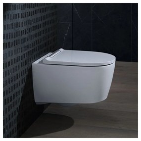 GEBERIT One závesné WC s hlbokým splachovaním, s technológiou TurboFlush, 370 x 540 mm + softclose WC sedátko, biela/lesklý chróm, s povrchovou úpravou KeraTect, 500.202.01.1