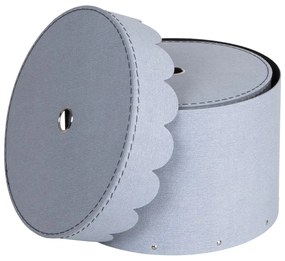 Svetlosivé kartónové úložné boxy s vekom v súprave 2 ks ø 26x17,5 cm Wilma – Bigso Box of Sweden
