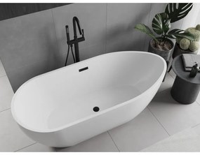 Mexen Eos, voľne stojaca vaňa 150 x 75 cm, biela, čierny matný prepad, 52471507500-70