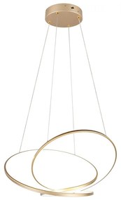 LED stmievateľné závesné svietidlo v zlatej farbe Darvin – Trio