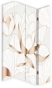 Gario Paraván Lotosový kvet v béžovej farbe Rozmery: 145 x 170 cm, Prevedenie: Otočný paraván 360°