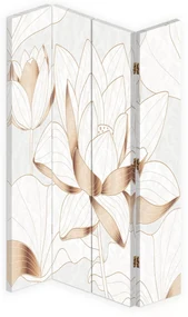 Gario Paraván Lotosový kvet v béžovej farbe Rozmery: 145 x 170 cm, Prevedenie: Otočný paraván 360°