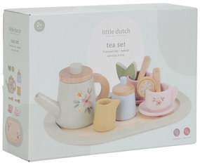 Čajový set drevený s kvetinovou potlačou
