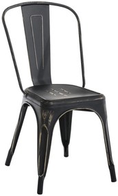 Kovová stolička Ben - Čierno-zlatá antik