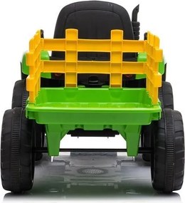 LEAN CARS Batériový traktor s prívesom XMX611 zelený